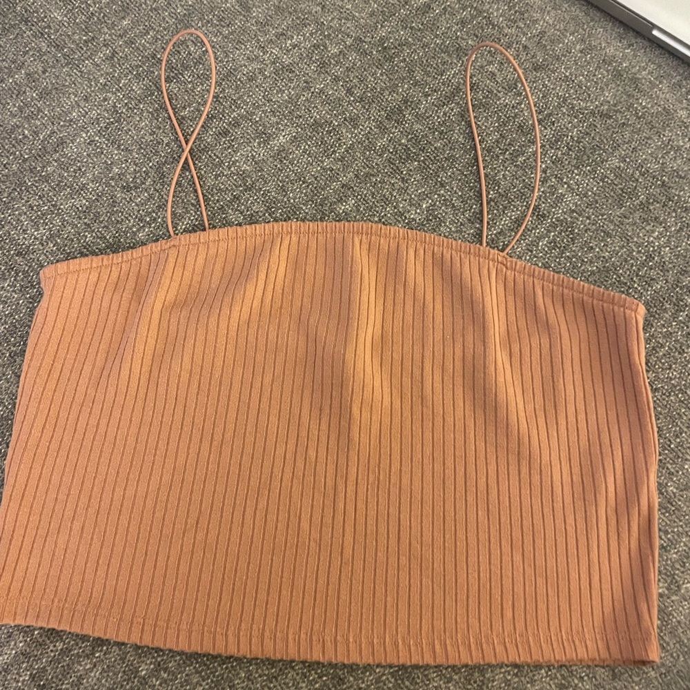 Ribbed Tan Crop Top